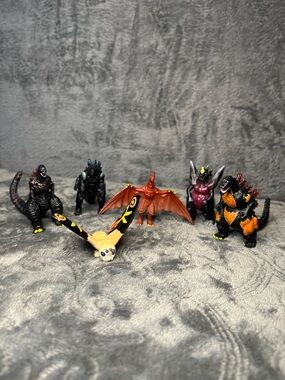 Kids Monster Action Figure Playset - Orange, Black & Cream Figures